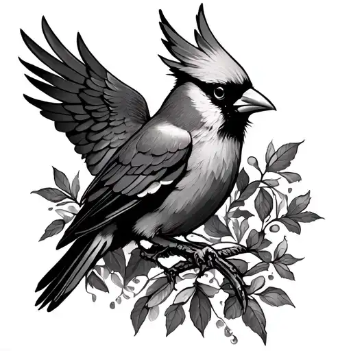 cross and cardinal tattoo design idea