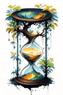 hourglass tree tattoo design idea