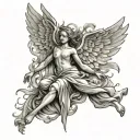 falling angel tattoo design idea