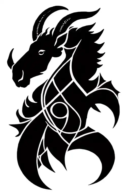 berzerk inspired, music symbol, capricorn symbol tattoo design idea