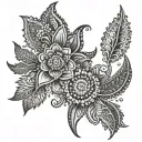 henna inspired patterns tattoo design idea