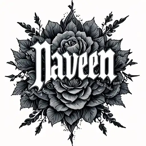 "Naveen" hidden name tattoo tattoo design idea