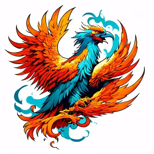 phoenix smoke forming the shape tattoo design idea