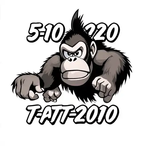 "5-10-2010" donkey kong and north star tattoo design idea