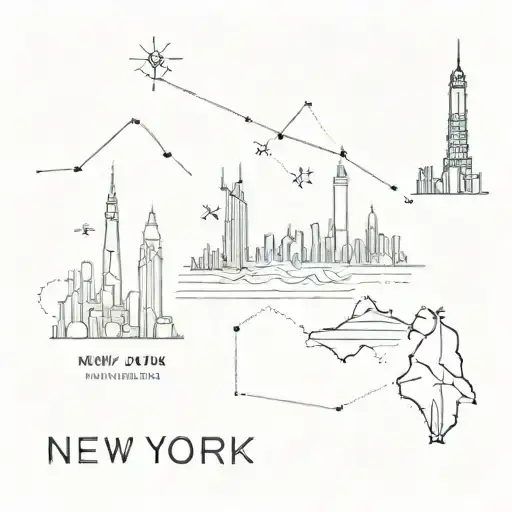 New York New Zealand Knowledge constellations tattoo design idea