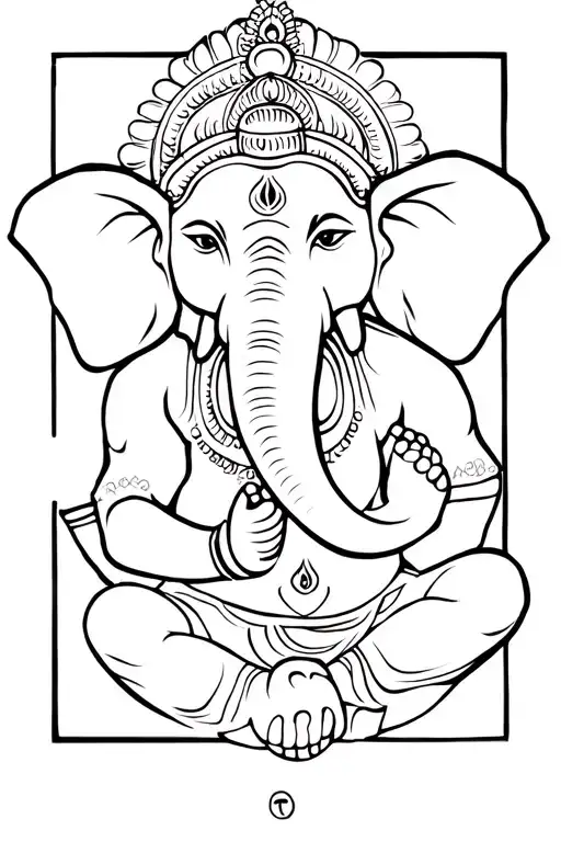 I would like a Ganesh Men's gods with an elephant head of sketch but without the tattoo being too big. tattoo design idea