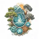 tattoo with the four elements in nature tattoo design idea