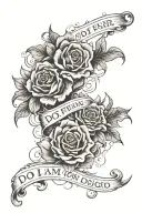 Quote "Do not fear for I am with you, Do not be dismayed for I am your God" with surrounding art  tattoo design idea