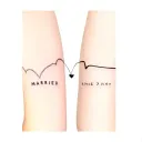 couples tattoos, matching, married since 2009, interracial couple tattoo design idea