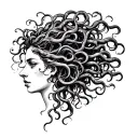 Medusa side profile less hair tattoo design idea