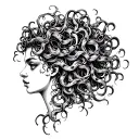 Medusa side profile less hair tattoo design idea