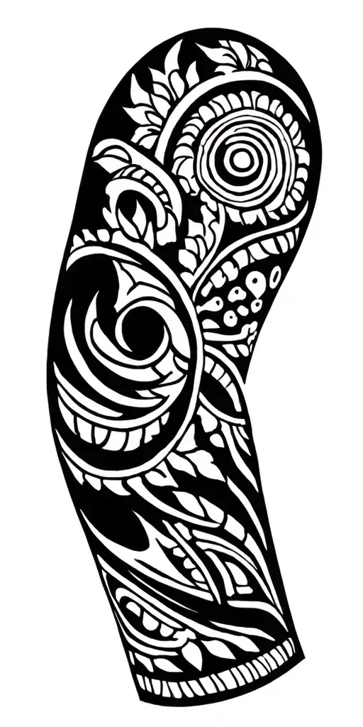 maori arm sleeve tattoo design idea