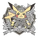 pikachu with highlander costume with the inscription zakopane tattoo design idea