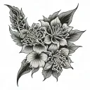 japanese style flowers tattoo design idea