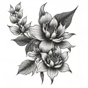japanese style flowers tattoo design idea