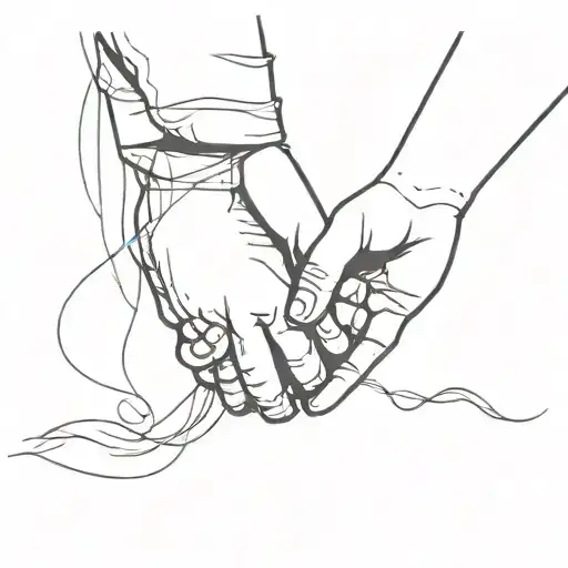father and daughter holding hands tattoo design idea