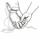 father and daughter holding hands tattoo design idea