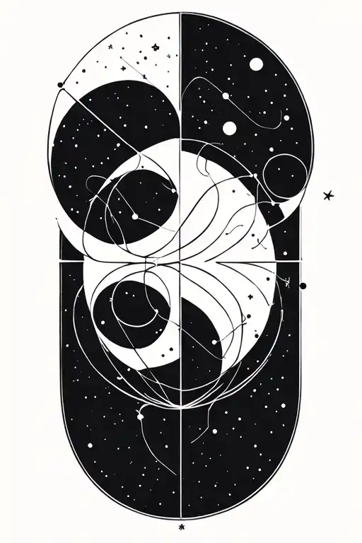 gemini aquarius constellation merging tattoo design idea