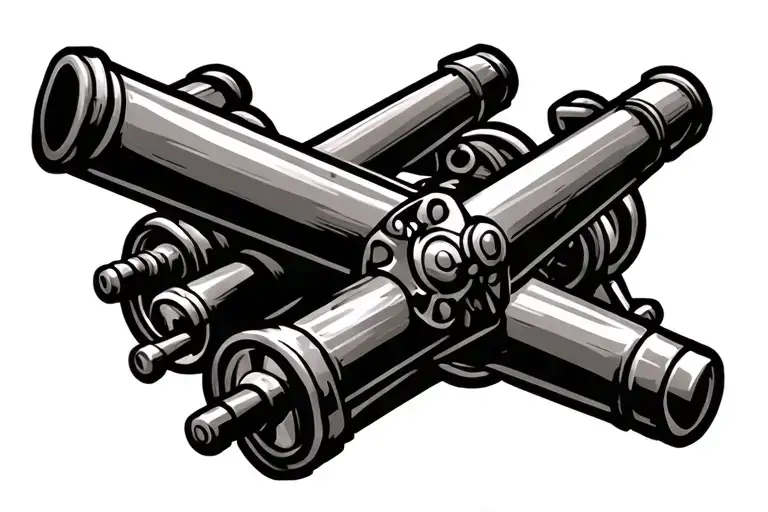 field artillery cross cannon tattoo design idea