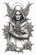 evil nun tattoo design idea