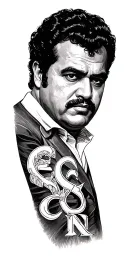 Pablo escobar and letters  tattoo design idea