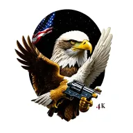 2nd amendment and eagle  tattoo design idea