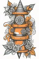 traffic cone tattoo design idea