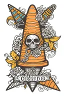 traffic cone tattoo design idea