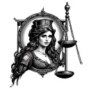 lady justice  correctional officer tattoo design idea