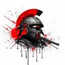 Alpha Company, 2nd Battalion, 75th Ranger Regiment blended with the Spartan helmet tattoo design idea