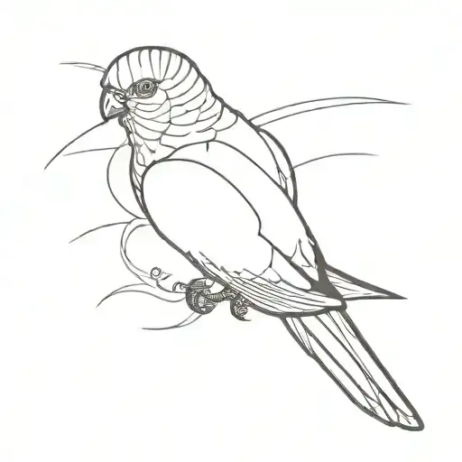 swallow tailed kite outline shape tattoo design idea