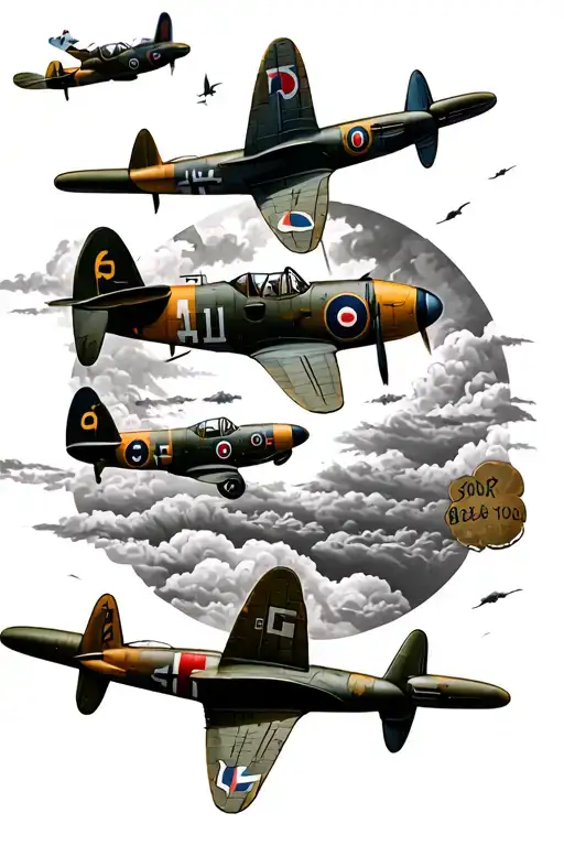 world war 2 tattoo with spitfires tattoo design idea