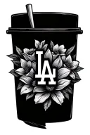 LA Dodgers with floral tattoo design idea