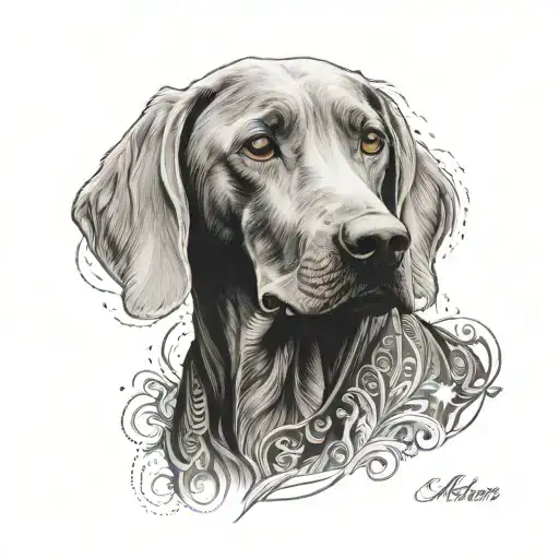 Weimaraner tattoo design idea
