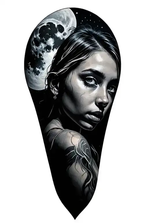 Sydney Sweeney with moon tattoo design idea