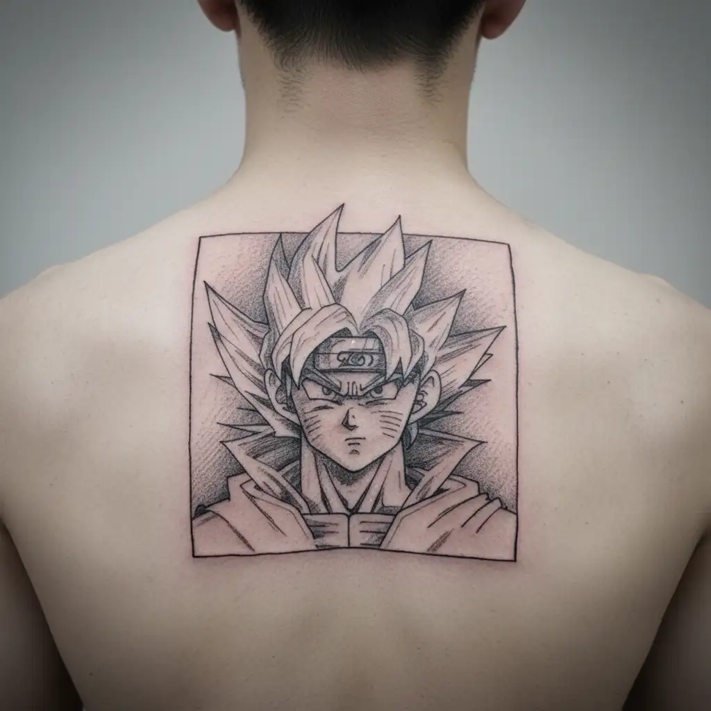 goku com roupa do Naruto  tattoo design idea