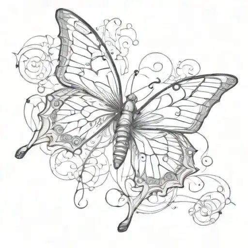 BUTTERFLY TATTOO WRAP IN ARMS STENCIL  tattoo design idea