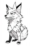 fox full body standing angry small not many details  tattoo design idea