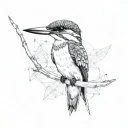 kingfisher flying tattoo design idea