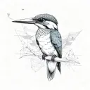 kingfisher flying tattoo design idea
