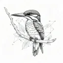 kingfisher flying tattoo design idea