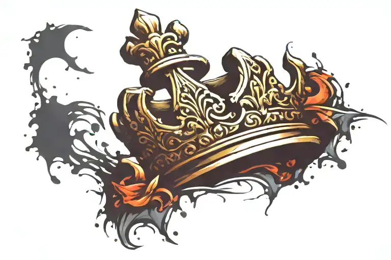 pawn piece with king's crown tattoo design idea