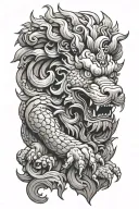 Foo dog tattoo design idea