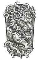 Foo dog tattoo design idea