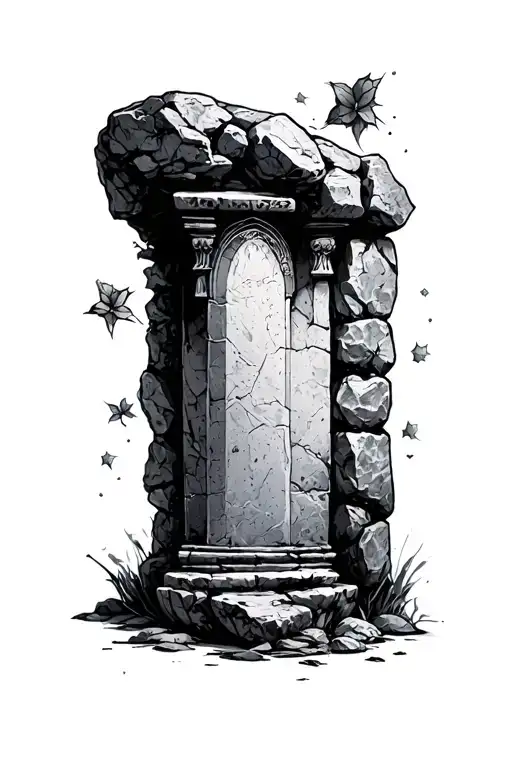 Stone Rolled Away from tomb tattoo design idea