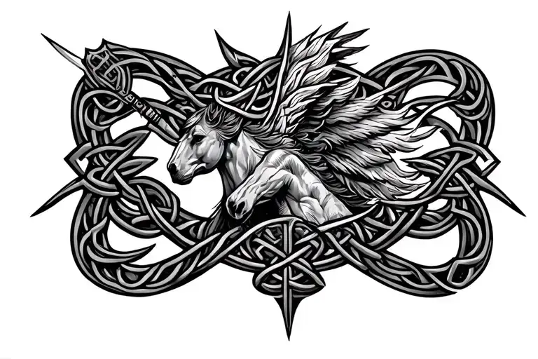 Celtic Sagittarius & Gemini Lower back tattoo tattoo design idea