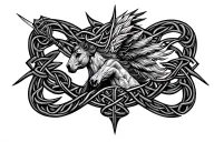 Celtic Sagittarius & Gemini Lower back tattoo tattoo design idea