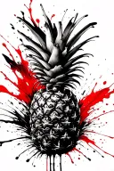 pineapple feather tattoo design idea