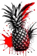 pineapple feather tattoo design idea