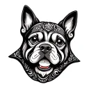 hamsa hand fu dog tattoo design idea